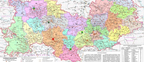 Карта районов мордовии подробная с дорогами и деревнями